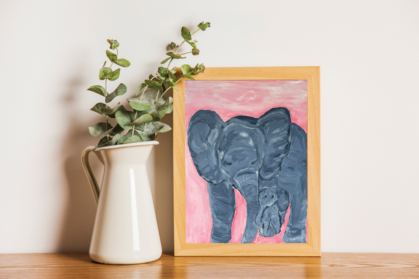 Elephant & Calf Painting