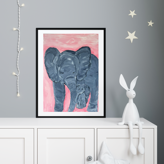 Elephant & Calf Painting