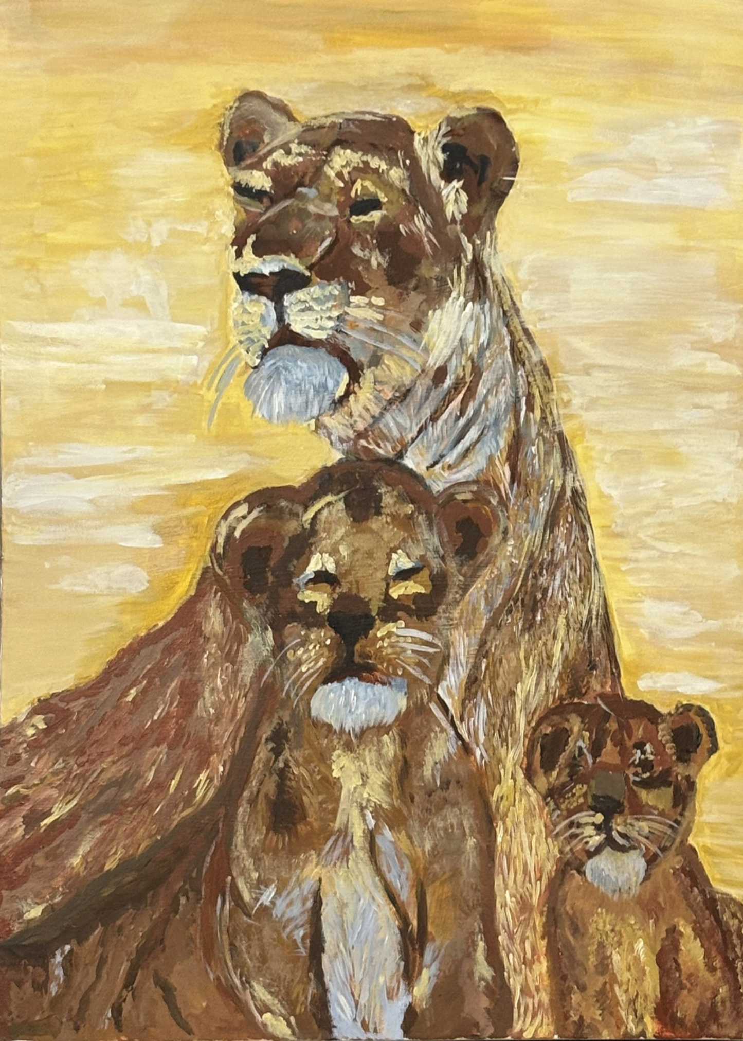 Lioness & Cubs Painting
