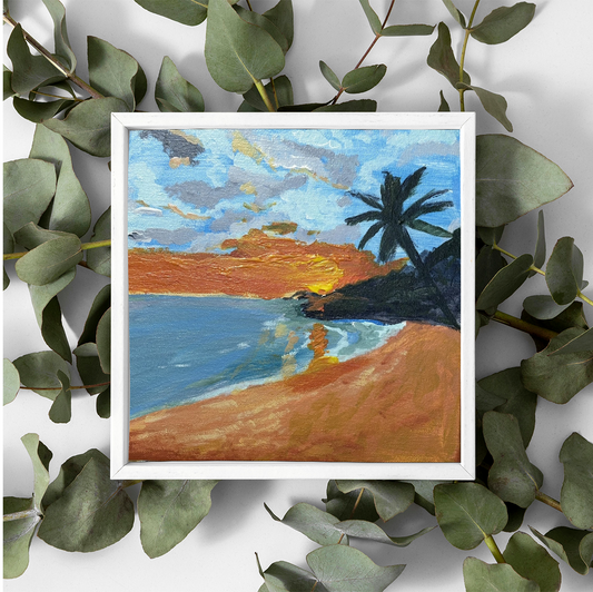Trinity Beach Fiery Sunset Original Painting